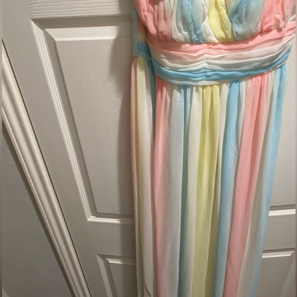 Long maxi spring colors dress. Maternity perfect or Gender reveal. - Picture 3 of 9